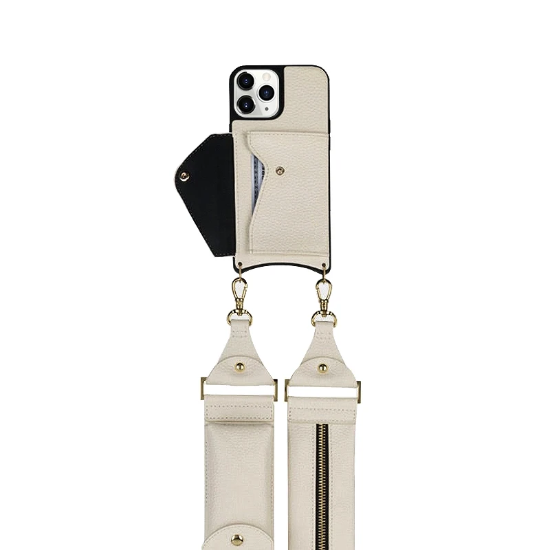 Multifunctional cross body leather phone case with strap for iphone 14 13 12 pro max