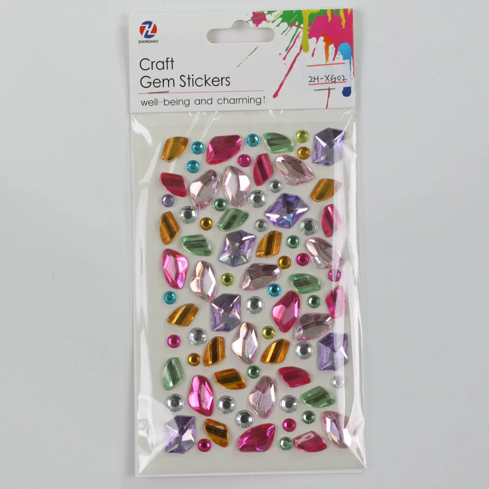 Rhinestone Gem Stickers Self Adhesive Colorful Stick on Gems Bling Craft Jewels Crystal Stickers Decorative Diamond Stickers