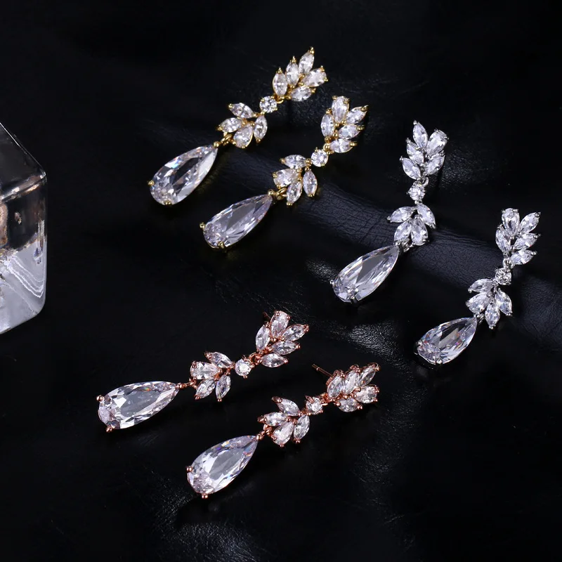 Hot-Selling Popular Korean Rhinestone Earrings Zircon  Alloy Stud Clip Earring