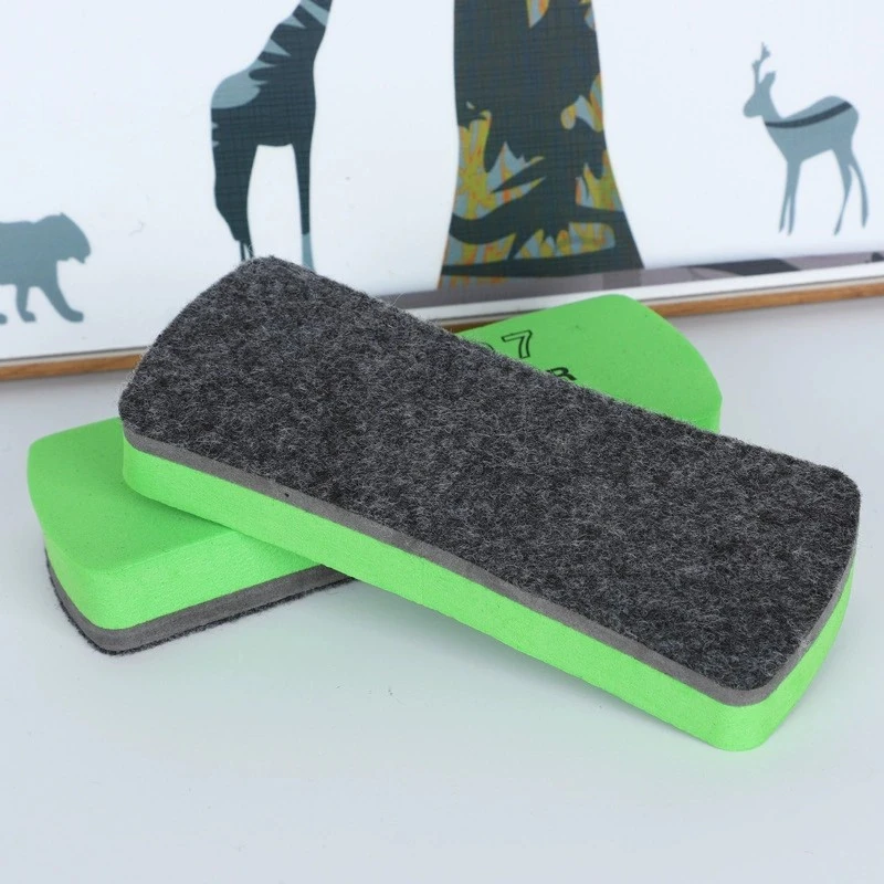 Magnetic felt dry erase board eraser with 3 color
