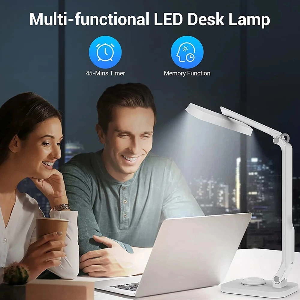 Remote Control Adjustable LED Desk Lamp Eye-Caring Office Light Rechargeable Touch Control Stepless Dimming Reading Table Lights