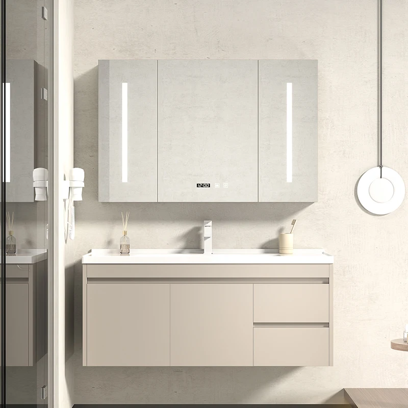 custom family bathroom vanity cabinet with led mirror modern