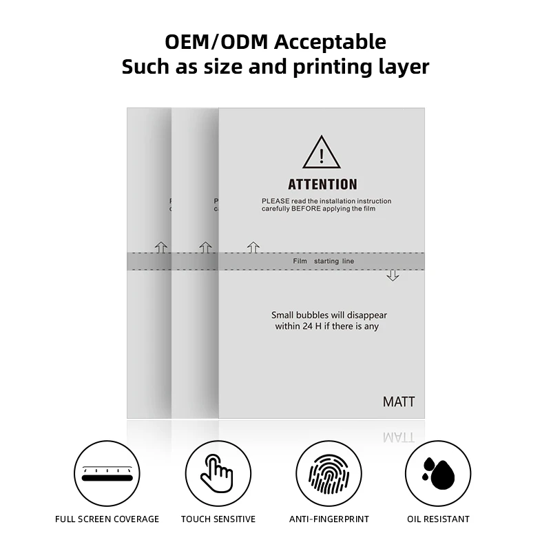 HD Matt Anti-blue Anti-purple Light Super Self-repair Screen Protective Tph Tpu Hyfrogel FIlm Cell Phone Screen Protector Sheet