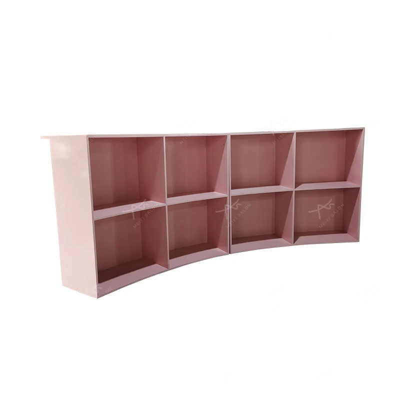 Modern Salon Furniture Customized Front Desk Curved Shape High Quality Front Table Beauty Salon Reception Desk