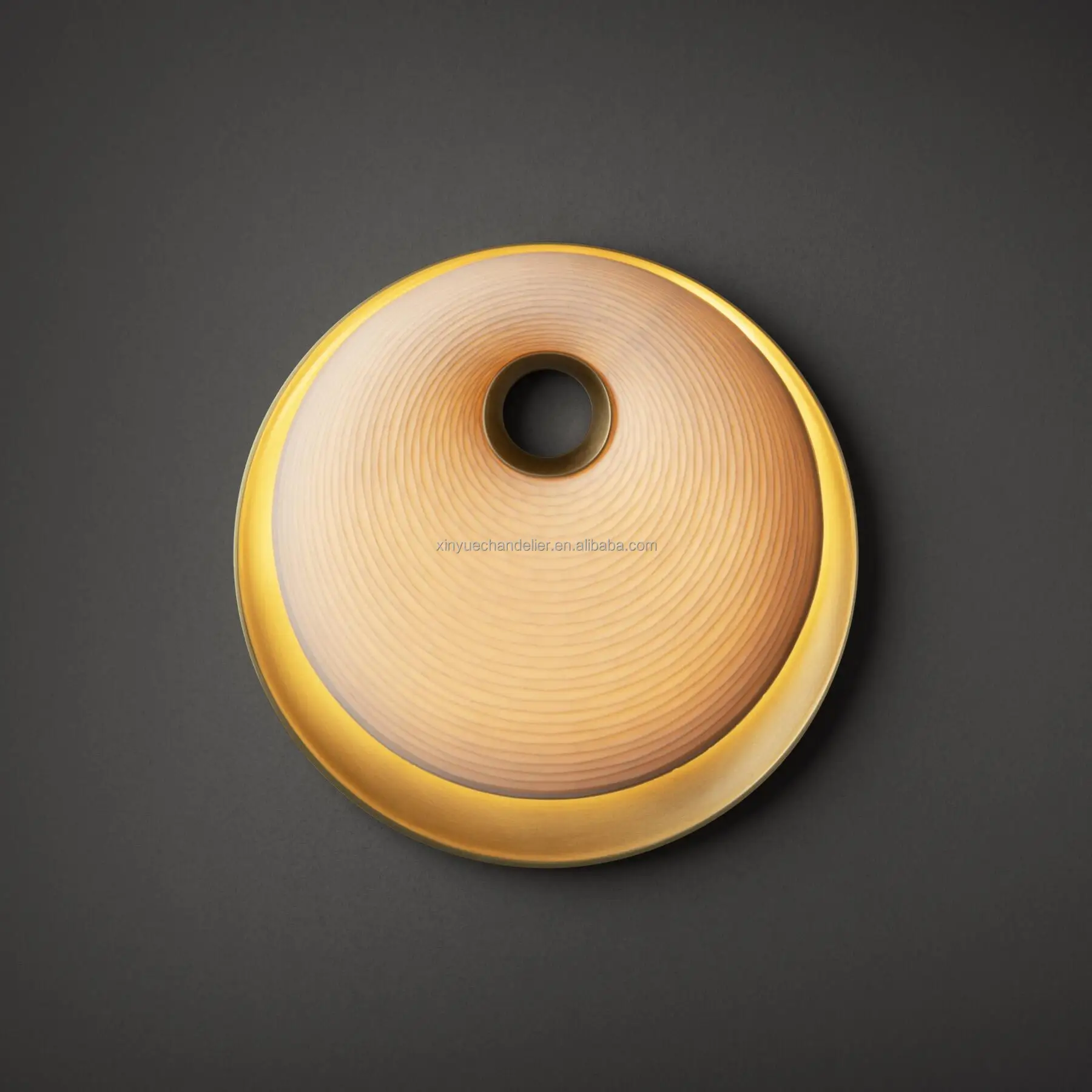 New Arrival Indoor Luxury Designer Brass Porcelain Torus Sconce Ceramic Wall Lamp Interior Art Decoration Bedside Wall Light