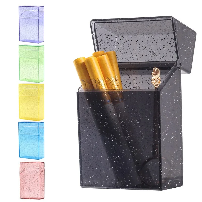 20 Capacity Cigarettes Box Plastic Transparent Portable Thin Pocket Cigarettes Holder Storage Container For Men Women