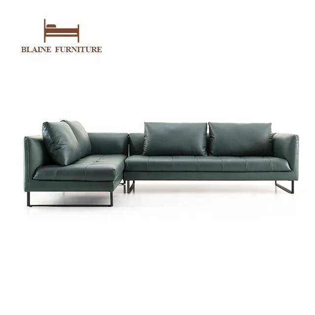 Hot Sale Luxury Design Italian Style Living Room Furniture Genuine Leather Sectional Sofa Freely Combined Modular Sofa Set