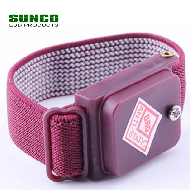 Blue Black Red Fabric Cordless ESD Anti static Wrist Strap