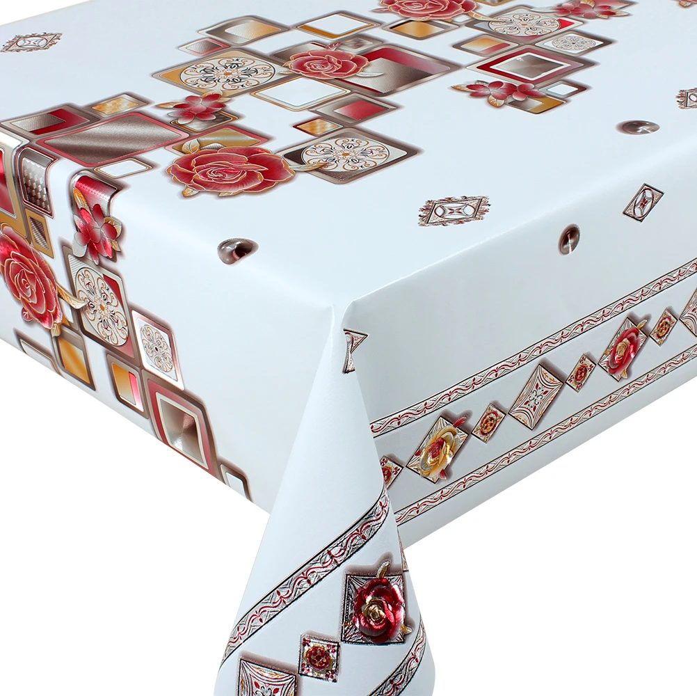 Роскошная Водонепроницаемая тисненая 3d-скатерть Золотая скатерть из ПВХ рулоны оптом