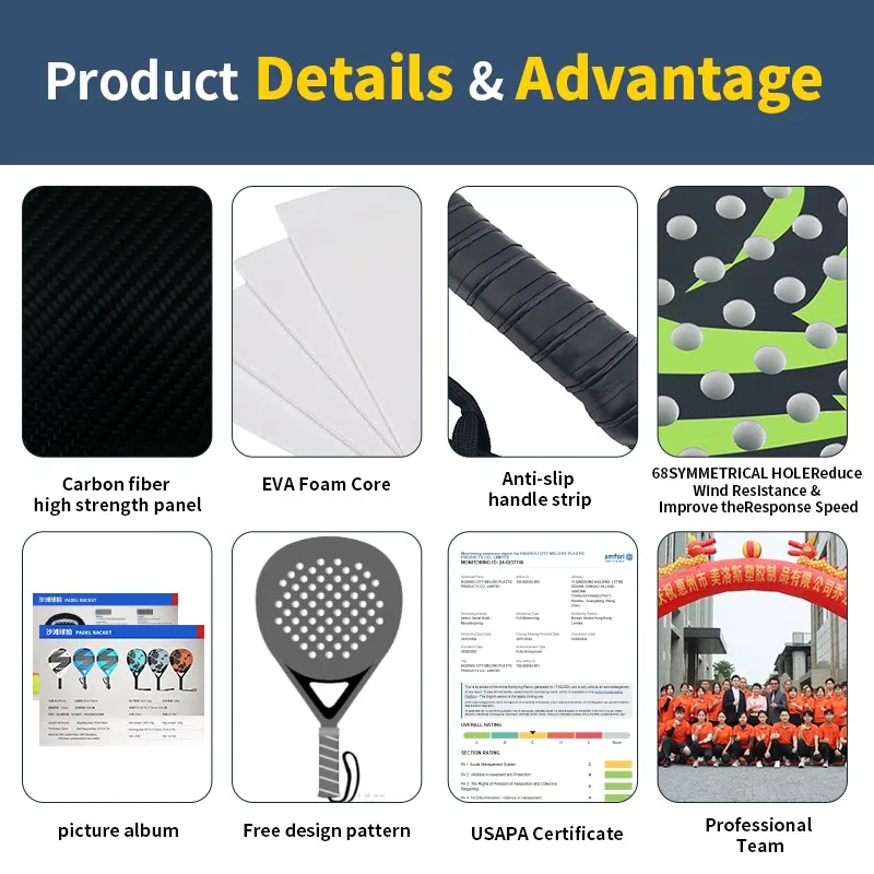 Melors Professional Tecnis Beach Padel Tennis Racket  Wholesale Best Quality fashion Face 3K Carbon Beach Tennis Racket