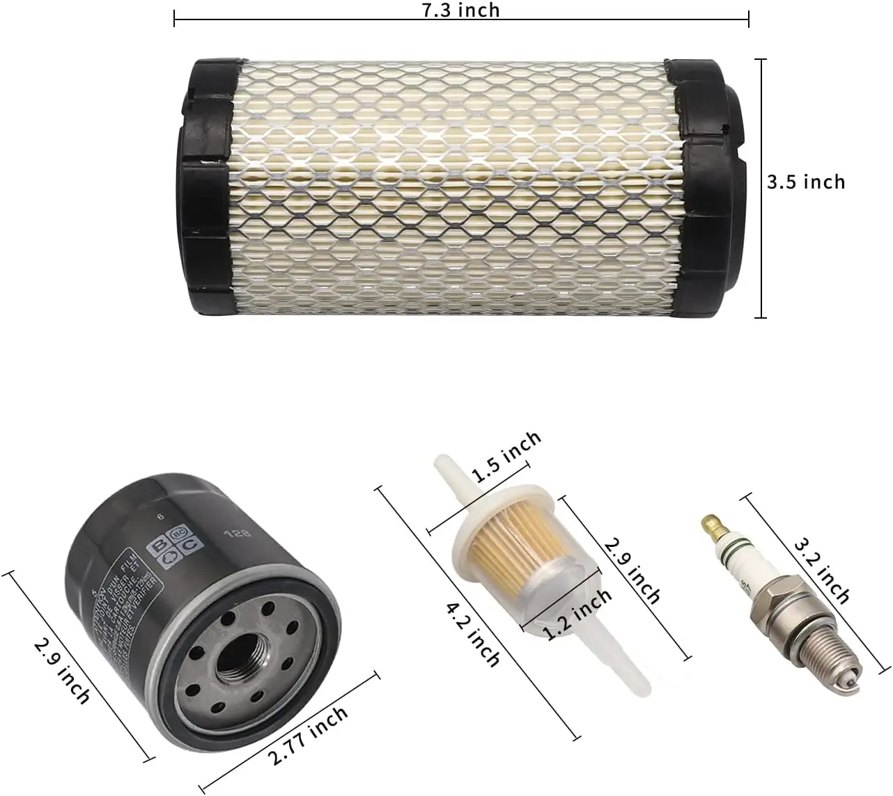 EZGO Tune Up Kit for 2008-Up RXV  4 Cycle Kawasaki Motor with Air Filter Fuel Filter Oil Filter Spark Plug,Engine Maintenance Ki