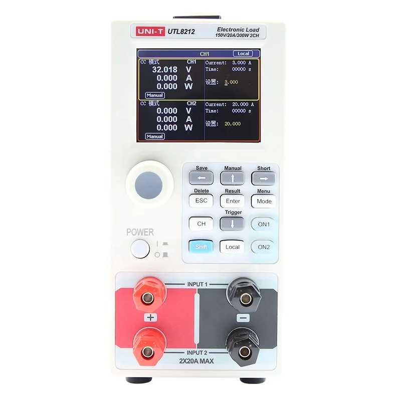 UNI-T UTL8212 High-Precision Compact 150V 2 CH DC Electronic Load 200W 20A Tester Power Supply Current Test