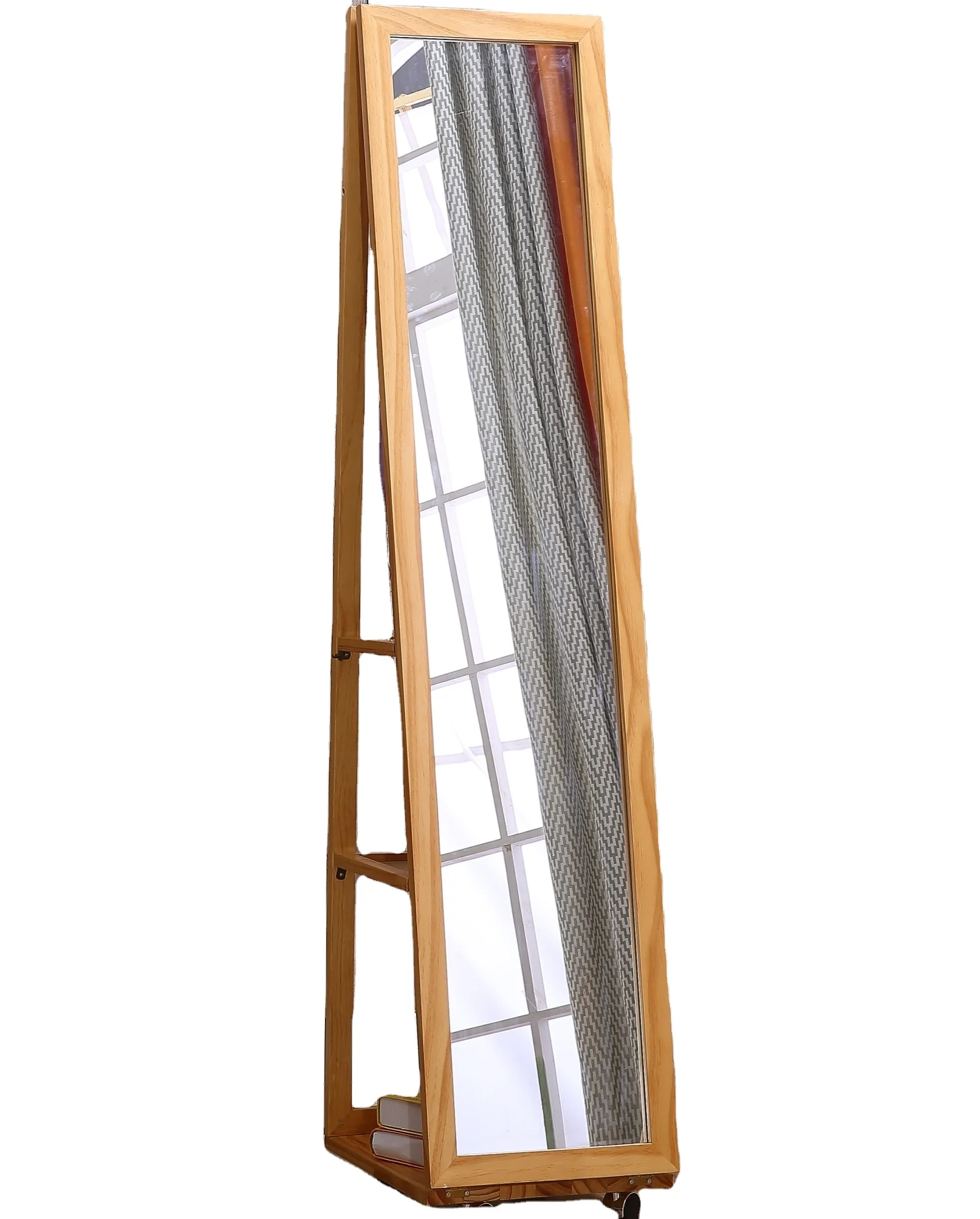 Floral gilding gypsum frame floor mirror for home or barber decoration