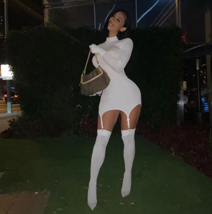 Hanging Tights Set Long sleeve Bodycon Dress Stockings suit Solid Color Club Dresses Mini Vestido Sexy Short Tight Mini Dress