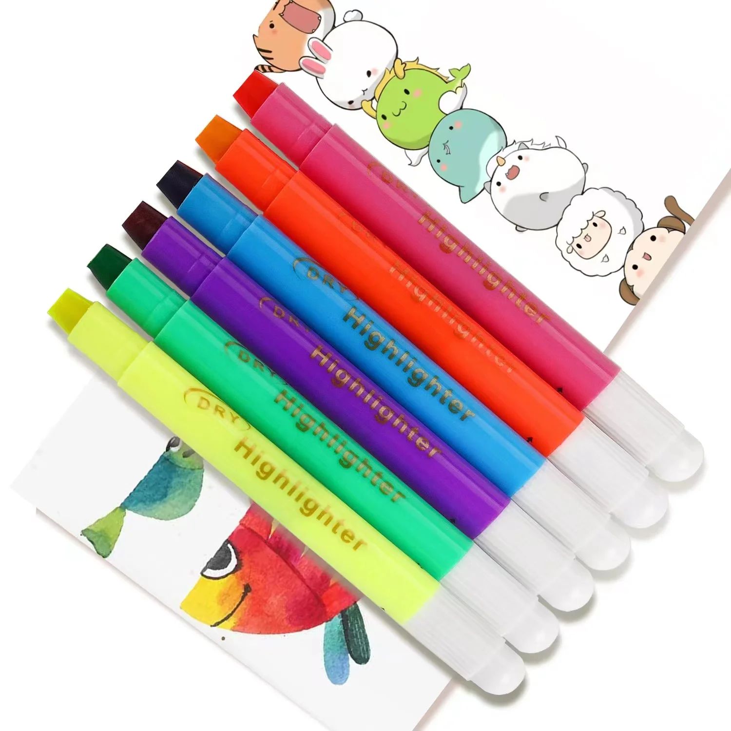 High quality hot selling school office supplies multi-colored stylus set highlighter pen