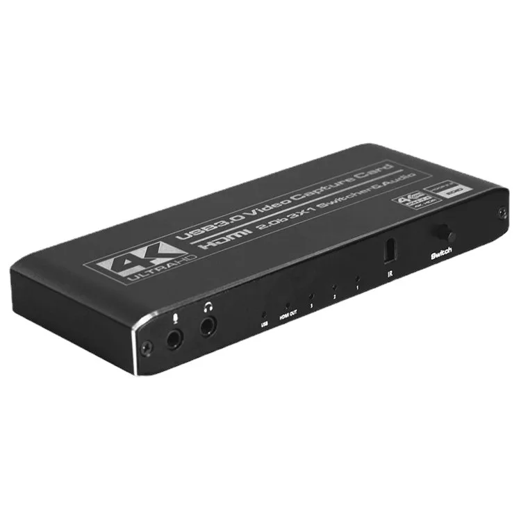 3x1 HDMI переключатель 1080P 4K Аудио Видео карта захвата USB 3 0 запись пластина игры потокового видео трансляции Mic в Телевизор с
