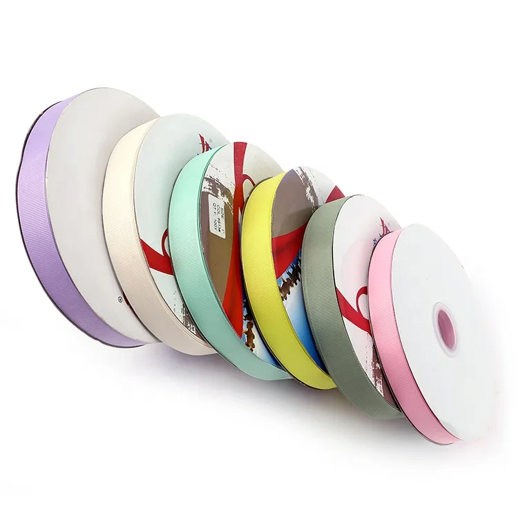  High quality thicken polyester pure color webbing knitting home textile grosgrain satin