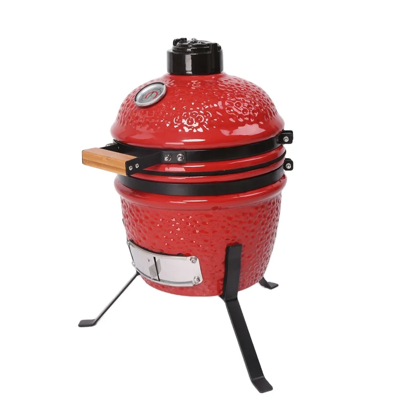 MCD 13Inch Smokeless BBQ Grill Table Kamado Ceramic 3Leg Standing Barbecue Grill For Smokers Grills Pizza Oren  wh