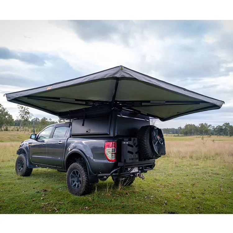 Free Standing 270 Round Sildout Tent Outdoor Car Side Awning For Camping Suv