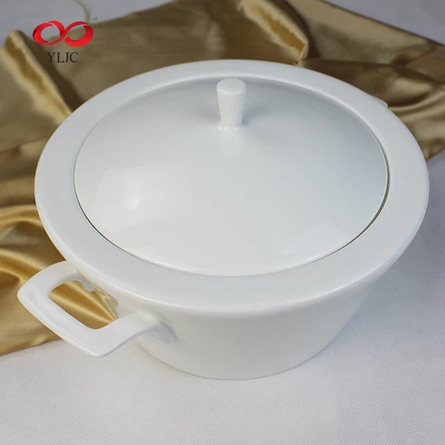 Kitchen bone  China Tureen  3.5L Round porcelain soup tureen