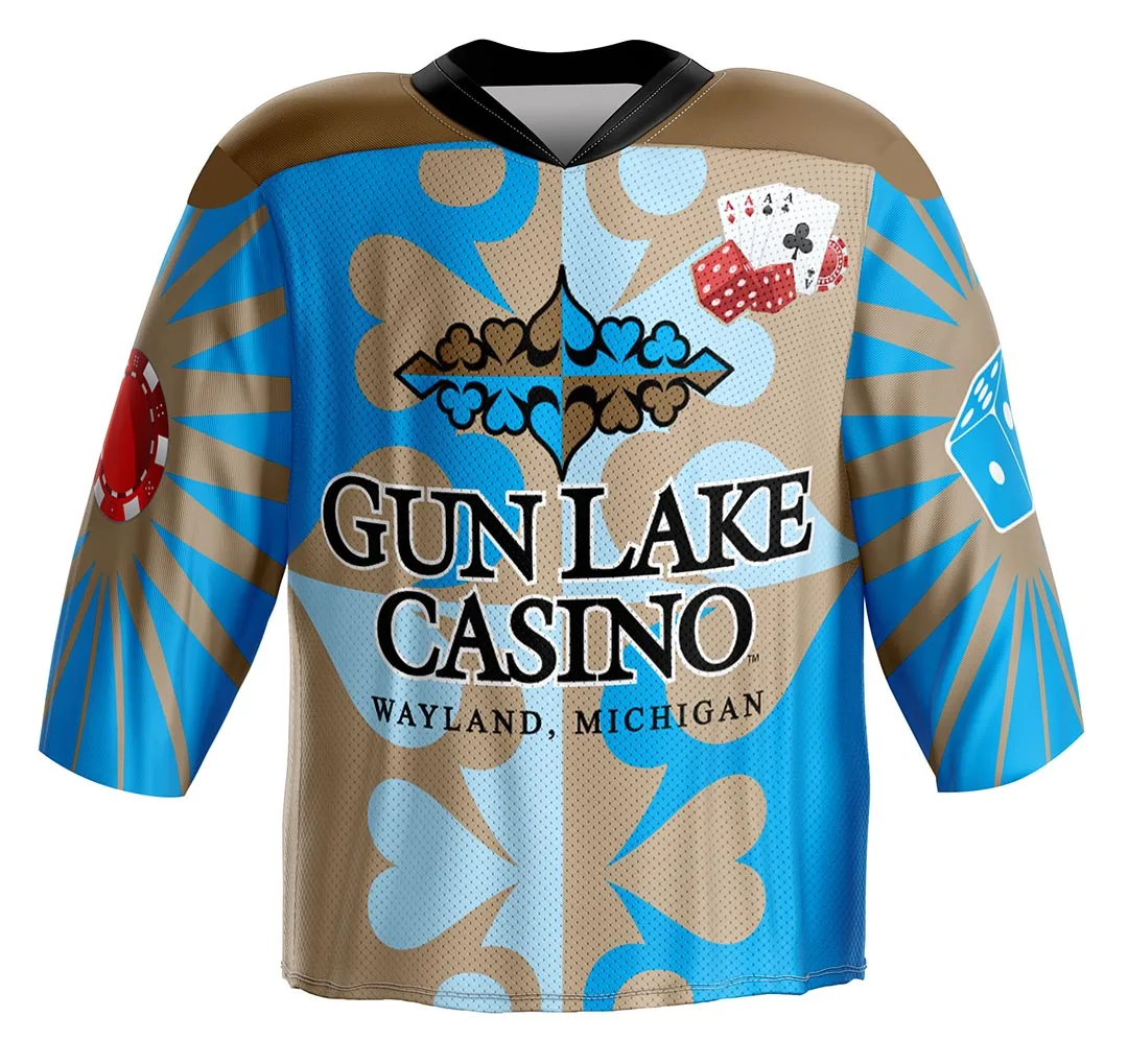 Ice Hockey Shirts Any Logo Sublimation Golden Custom Hockey Jersey