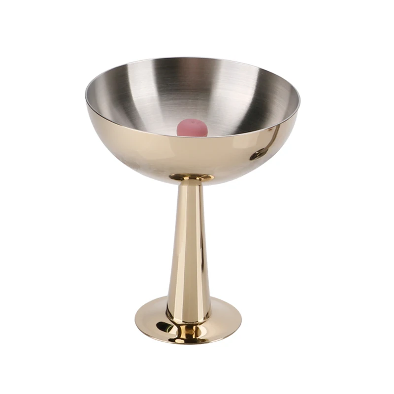 Custom Cheapest Cocktail Stainless Steel Wine Cocktail Glasses Drinking Coffee Tea Glass Cup