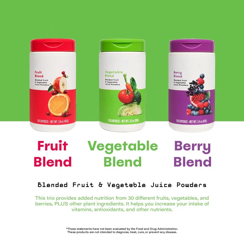 Hot Selling 120 Ct Plant-Based Veggies&Fruits Capsules Vegetable Juice Blend Powder Dietary Supplement For Healthy Lifestyle