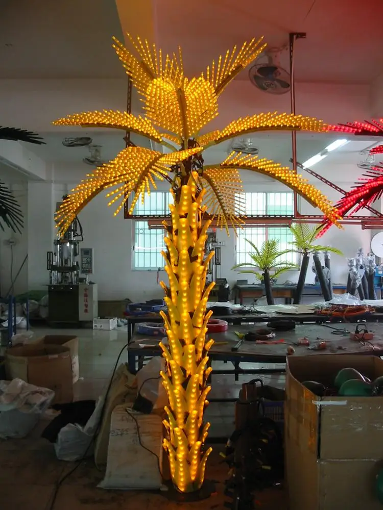 Large outdoor artificial trees light waterproof ip65 led coconut palm tree light