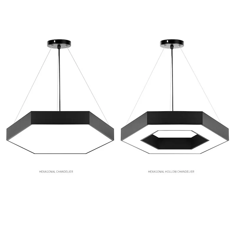 Creative Hexagonal Light Combination Shape Office Chandelier Honeycomb Internet Cafe Solid Hollow Round LED Pendant Light