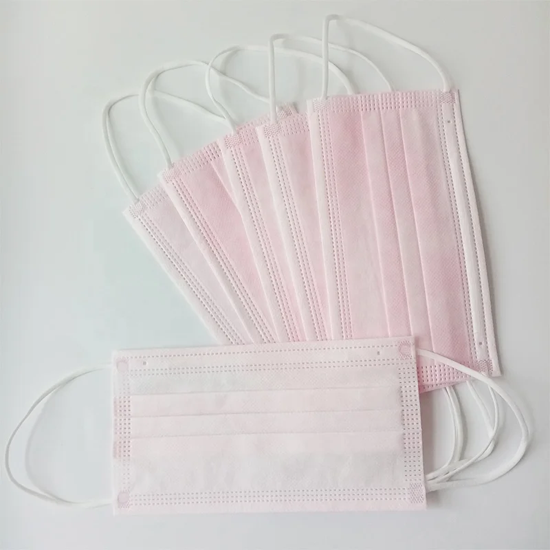 Два способа нетканые медицинские хирургические одноразовые 3-слойные розовый уход за кожей лица маска Тип IIR