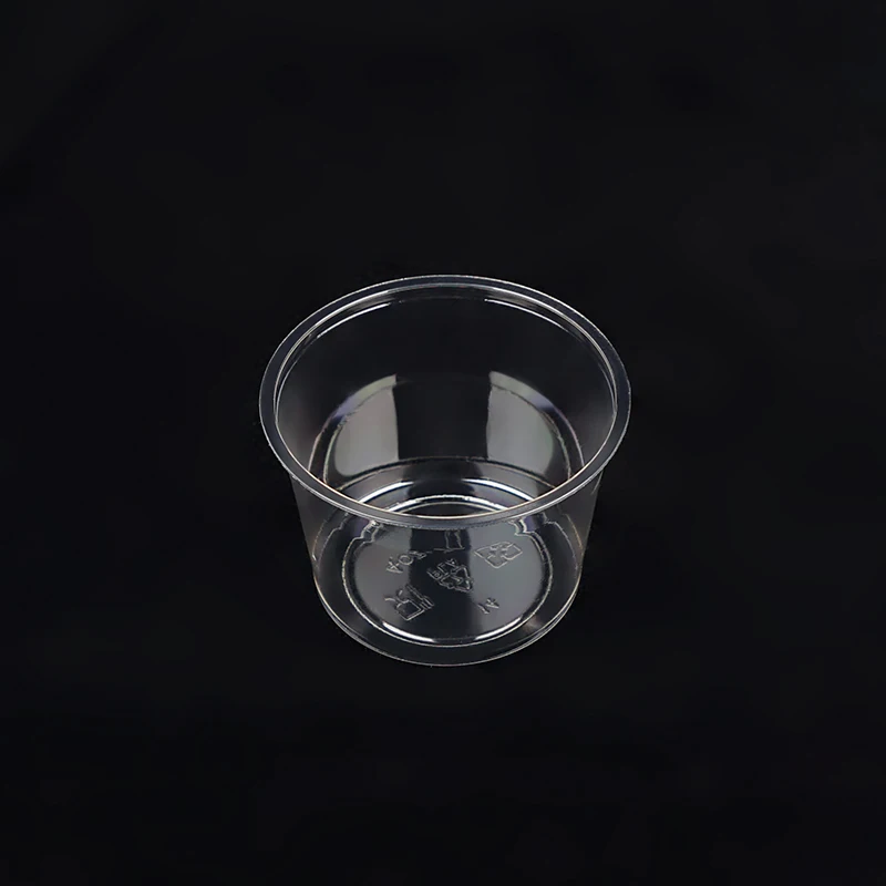 Custom logo small size 74mm caliber 4oz(120ml) clear plastic cups disposable PET cold drink cups without lids