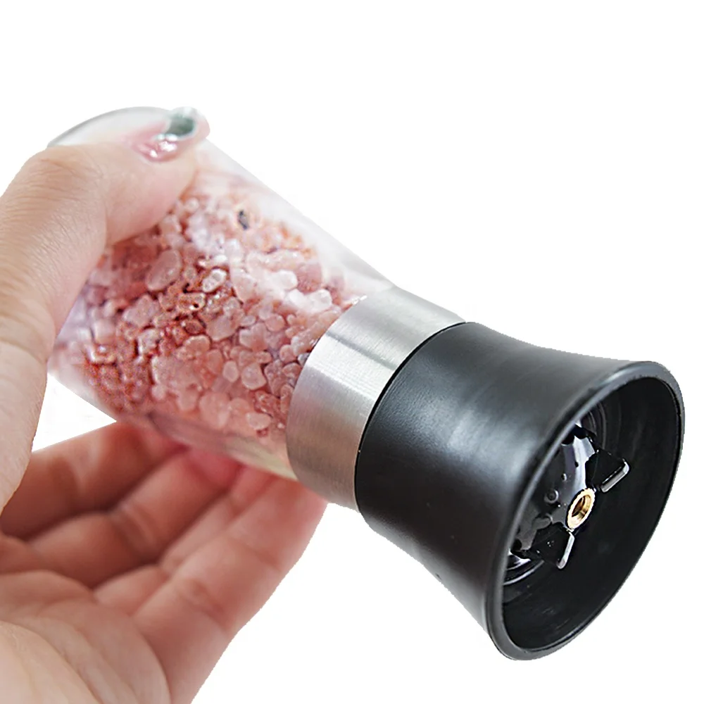 ready stock manual ceramic coarseness plastic and metal band salt and pepper grinder spice mills
