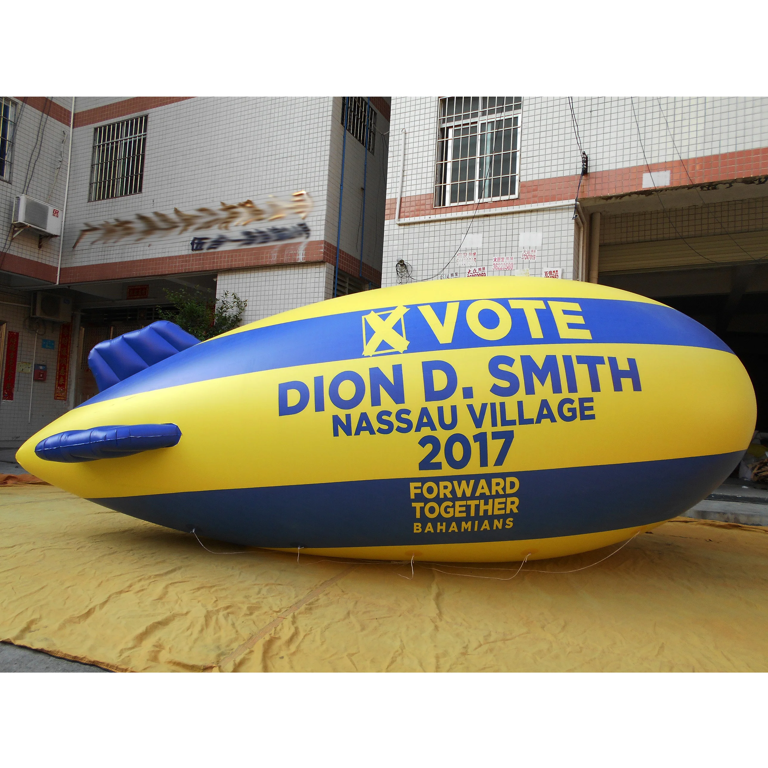 BOYI full printing Inflatable airship balloon pvc inflatable blimp balloon