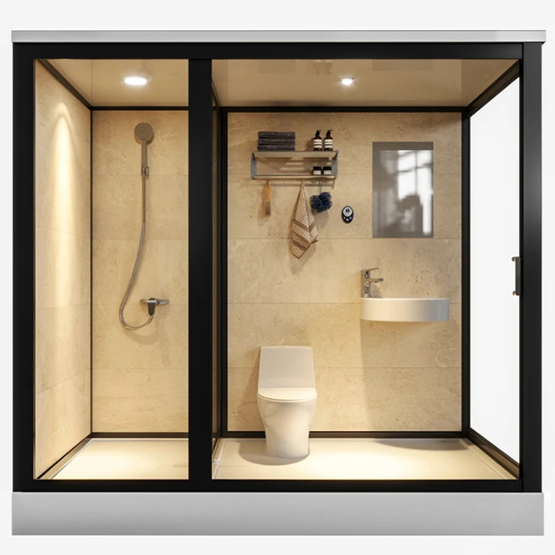 Freestanding All In One Prefab Bathroom Unit Shower toilet And Toilet Portable Bathroom Modular Bathroom Pods