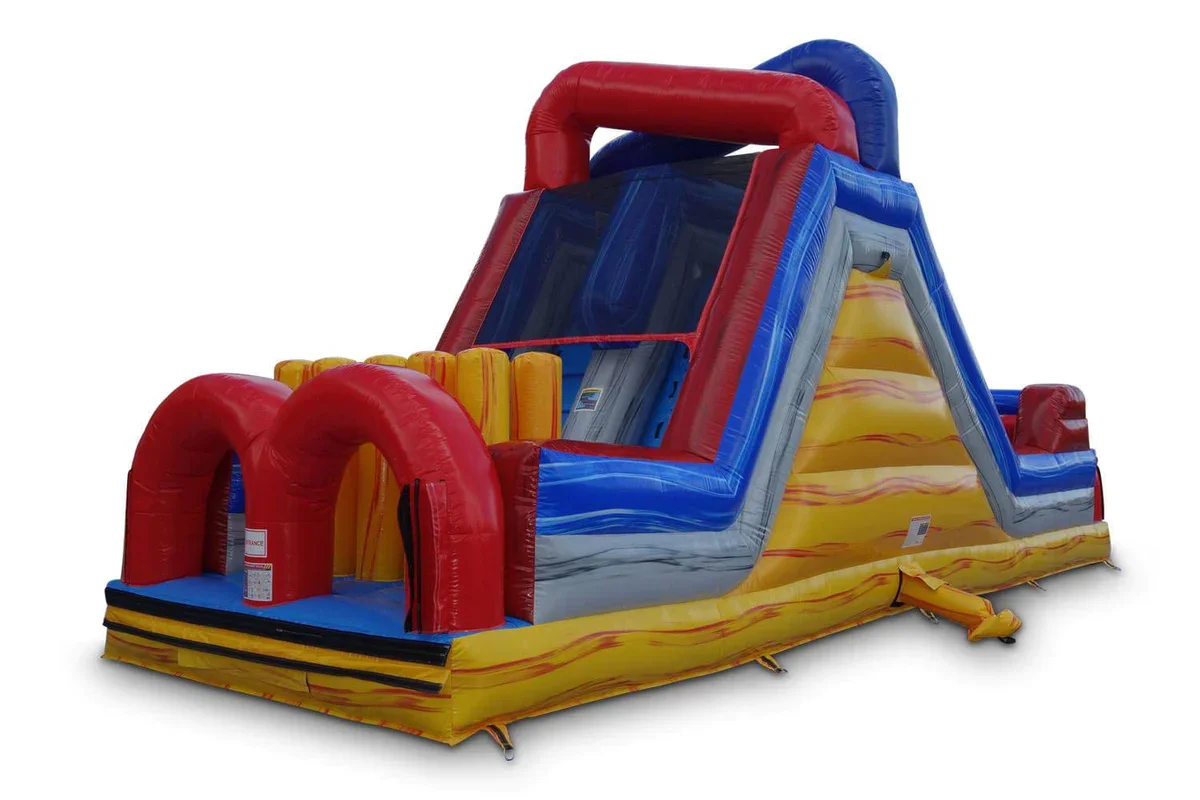 35ft Inflatable Water Slide Obstacle Course for Kids and adults outdoor inflatable games
