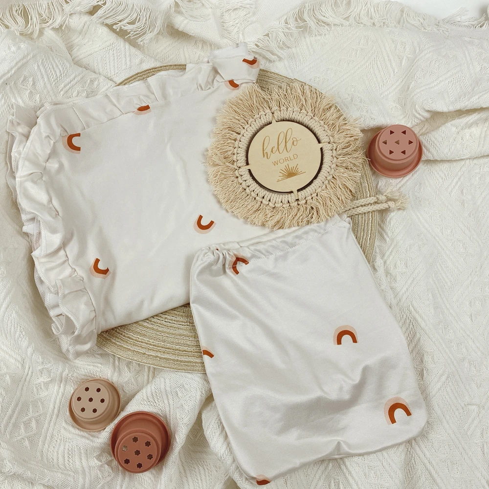 Multi use bamboo stretch swaddle super soft and super stretchy ruffle swaddle blanket