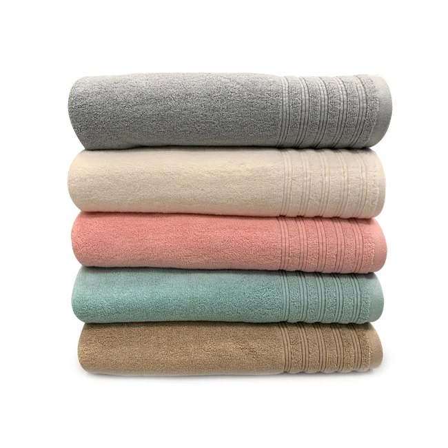 Popular design 100% cotton terry bath towel with dobby border