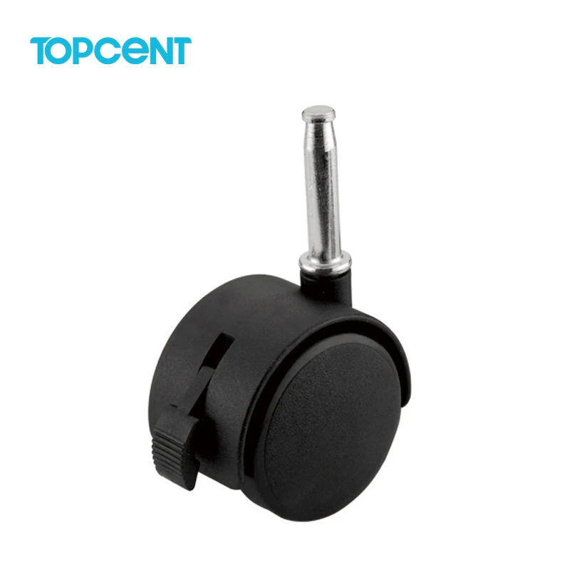 TOPCENT 1.5inches plastic office chair casters / cabinet wheels with locking