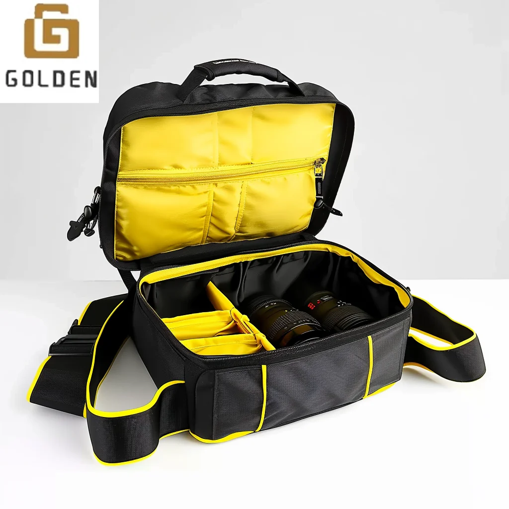 Golden Fashionable shoulder backpack Cross-Border Popular Shoulder Digital Camera Bag Outdoor Nylon