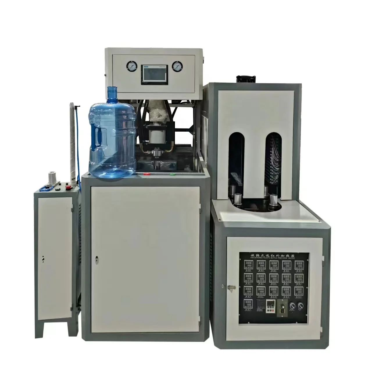 Plastic bottle 5 gallon PET stretch blow moulding machines semi auto pet bottle blowing machine for 18.9liter with handle