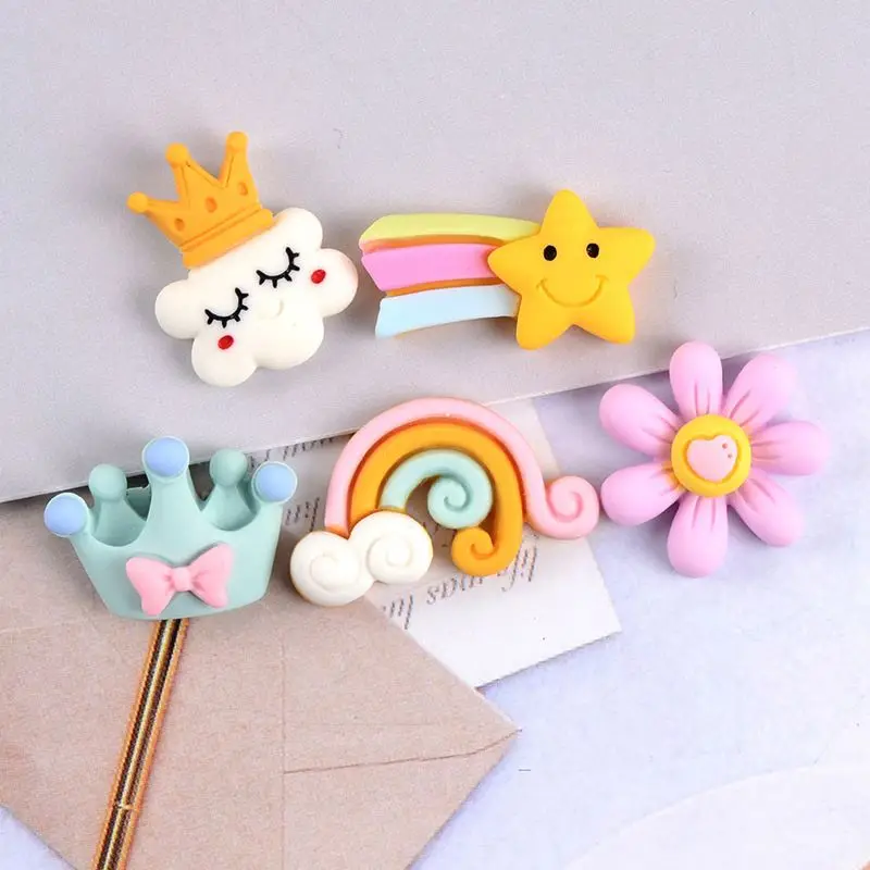 Cartoon clouds meteor rainbow crown diy resin jewelry accessories resin crafts