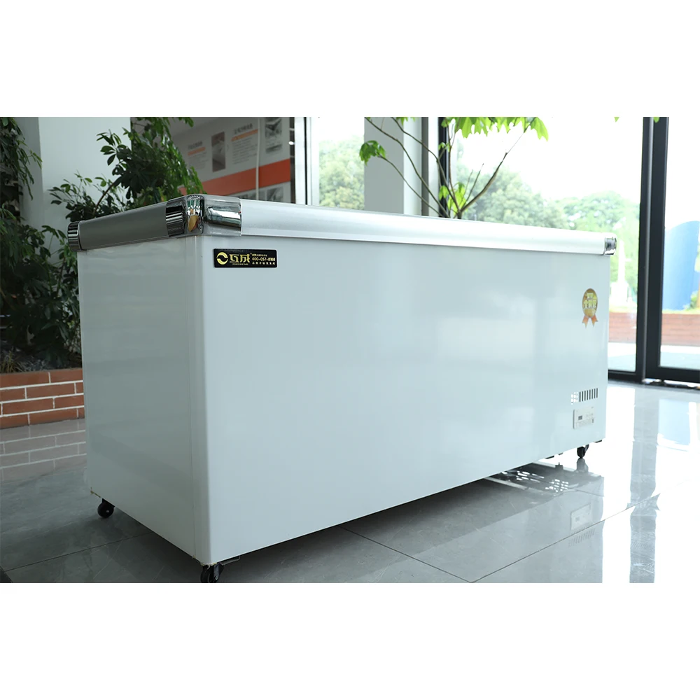 hucheng Chest freezer Horizontal deep freezer Silding glass door Double temperature Freezer and cooler 1100L