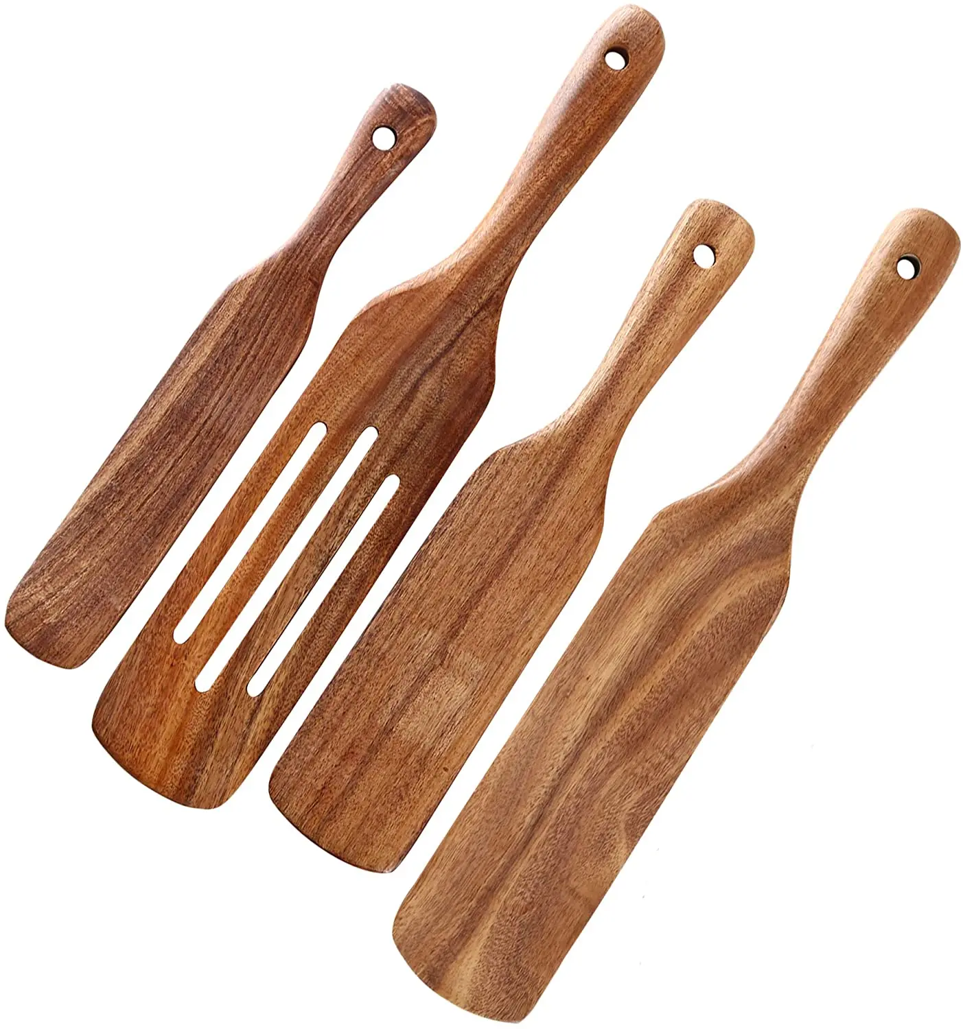 
Amazon Best Sell 4 Pack Natural Teak Wood Non-Stick Spurtles Set professional spurtles kitchen tools for cooking as seen on tv 