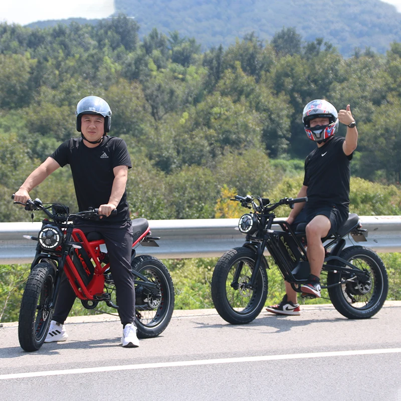 USA warehouse 1500W Fast electric bike retro motorcycle full suspension off road ebike 20 fat tires snow e-bike
