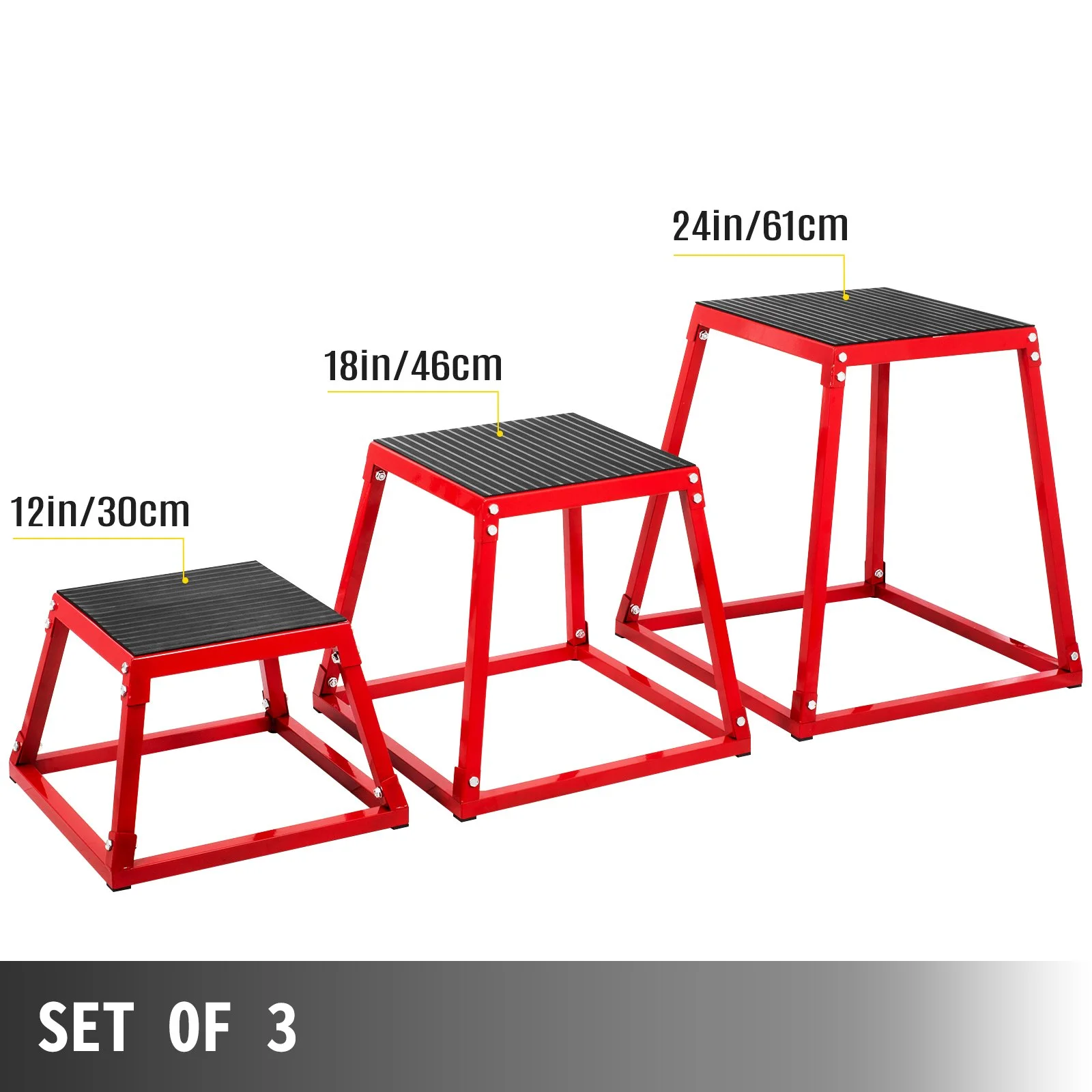 Fitness Exercise Plyometric Platform Box - 12/18/24 Inch Jump Box Step for Plyometric Training