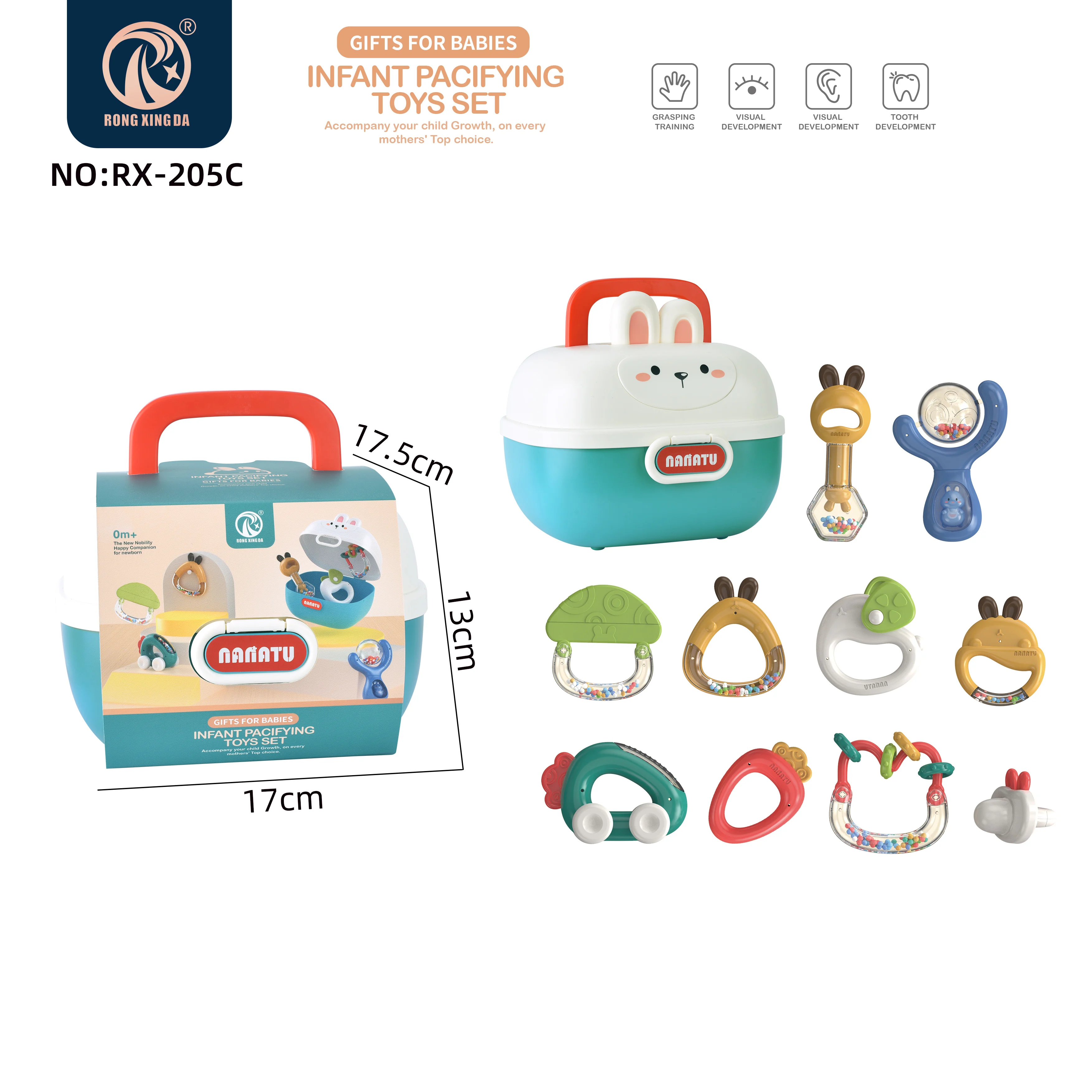 12 pcs Baby Chewing Toy Hochets Rattles and Teether Baby Set Sonajas for 6 9 12 Month Baby teething toys