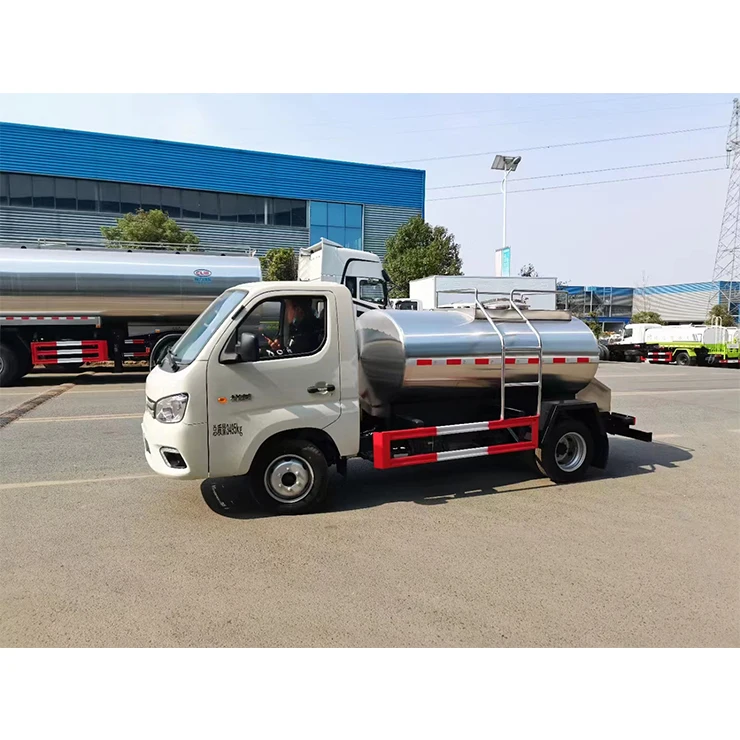 mini 1300liters Stainless steel milk tanker transport truck