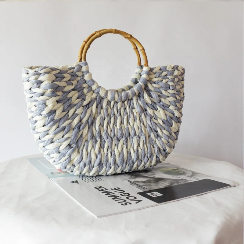 women wedding honeymoon beach paper straw woven tote clutch handbag hobo bag