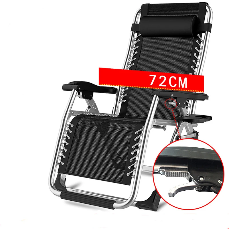 Zero Gravity reclining folding beach sun lounger  Chairs with pillow and cup holder tray
