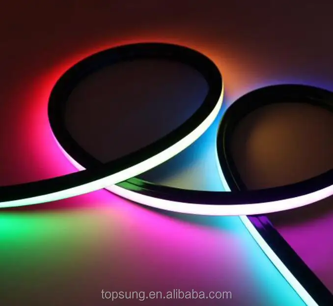 Digital 24V flexible silicone neon 3535 Led Flex Neon Strip with black silicone tubing for led strip